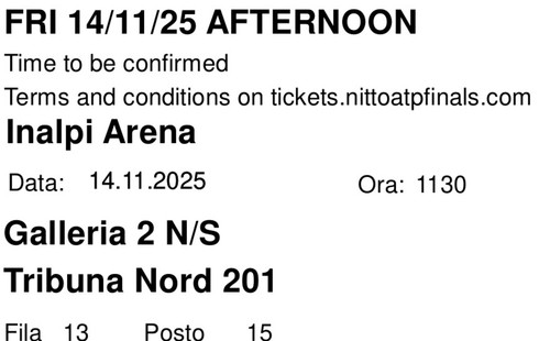 Biglietti atp finals torino - atp,