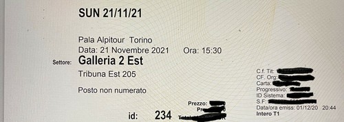Vendo biglietto per - 1,